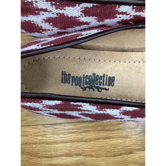 The Root Collective Womens 10 Millie Canvas Red Diamond Smoking Flats Loafers - Picture 4 of 8